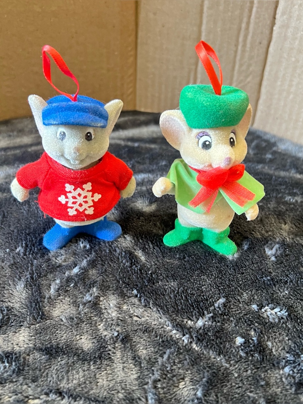 Vtg Disney Rescuers Down Under Bernard and Miss Bianca Ornaments McDonalds
